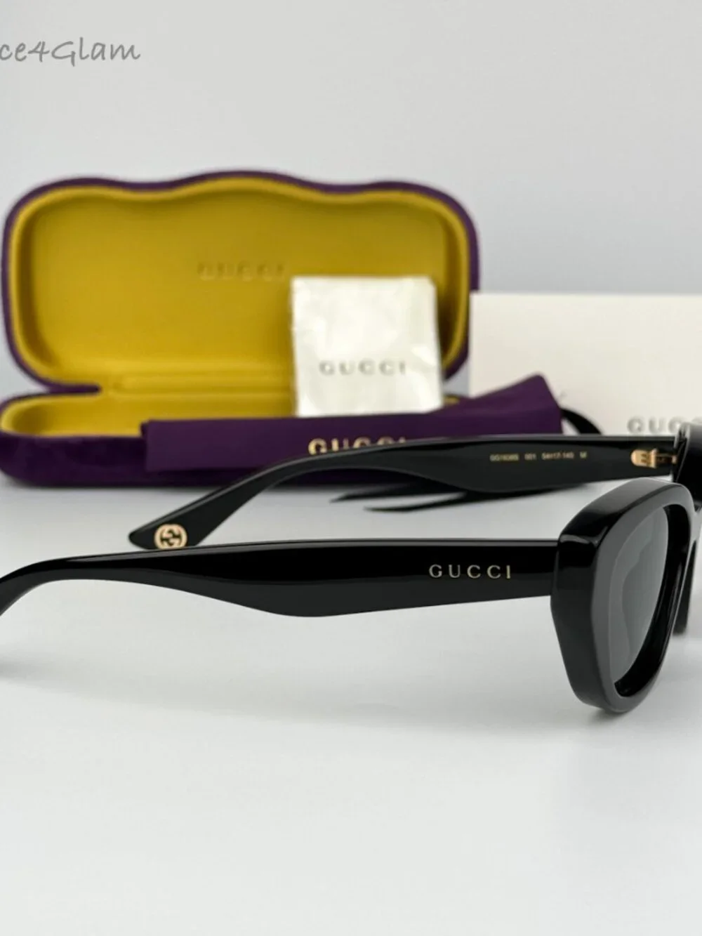 Gucci Women Sunglasses Black Grey Cat Eye GG1638S 001 NEW AUTHENTIC - Picture 4 of 13